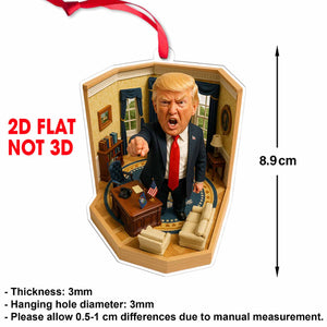 President Trump Command Pose in Oval Office 2D Acrylic Ornament, MAGA Ornament, Perfect for Car & Christmas Tree Decor 682660 - GOP
