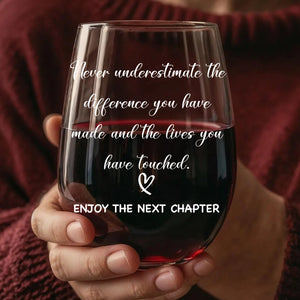 Personalized Retirement Flower Wine Glass | Custom Happy Retirement Gift | Thank You Gift | Gift For Mom 682679