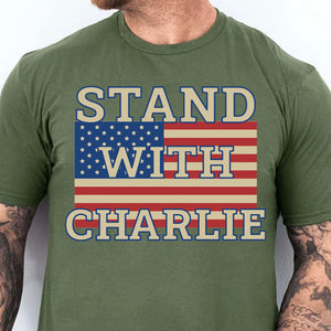 Stand With Charlie Kirk Memorial Shirt, Free Speech Support Tee, Vintage College Style Political Shirt, America Freedom 682826