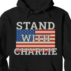 Stand With Charlie Kirk Memorial Shirt, Free Speech Support Tee, Vintage College Style Political Shirt, America Freedom 682826