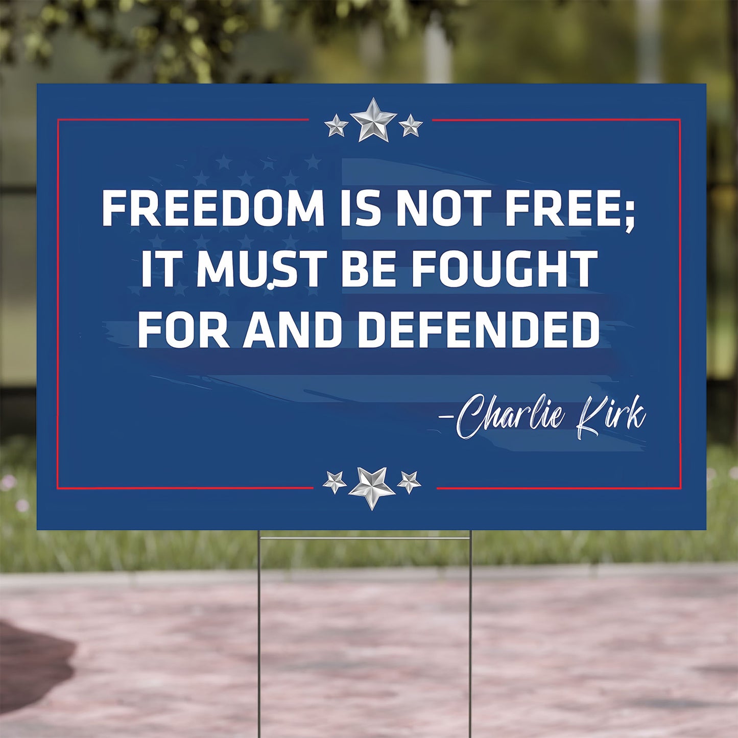Charlie Kirk Inspired Yard Sign | Justice For Charlie | Charlie Kirk Patriotic Yard Sign, Garden Sign 682847