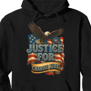 Justice For Charlie Kirk Shirt, Charlie Kirk T Shirt, Charlie Kirk Dark Shirt, Charlie Kirk Eagle Shirt, Charlie Kirk Quote Shirt 682913