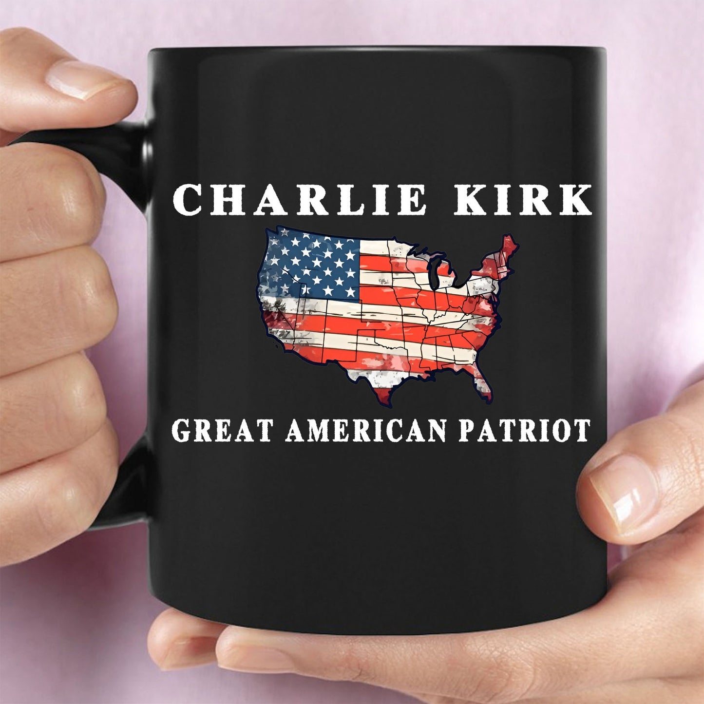 Charlie Kirk Memorial Mug | Pray For Charlie Kirk Mug | Great American Patriot Mug | Political Black Mug 683009