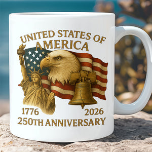 250 Years Anniversary USA Mug, 250th Birthday America Gift, Celebrates 250th of Freedom 683040