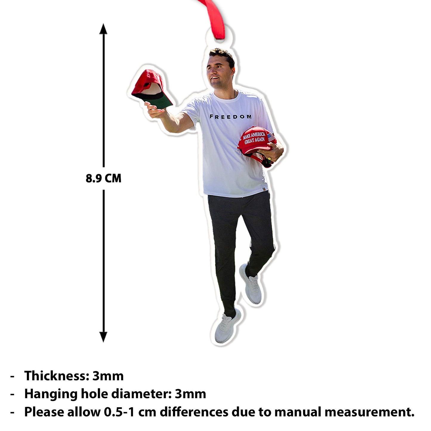 Freedom Charlie Kirk Acrylic Ornament | MAGA Ornament | Justice For Charlie Kirk Ornament 683155