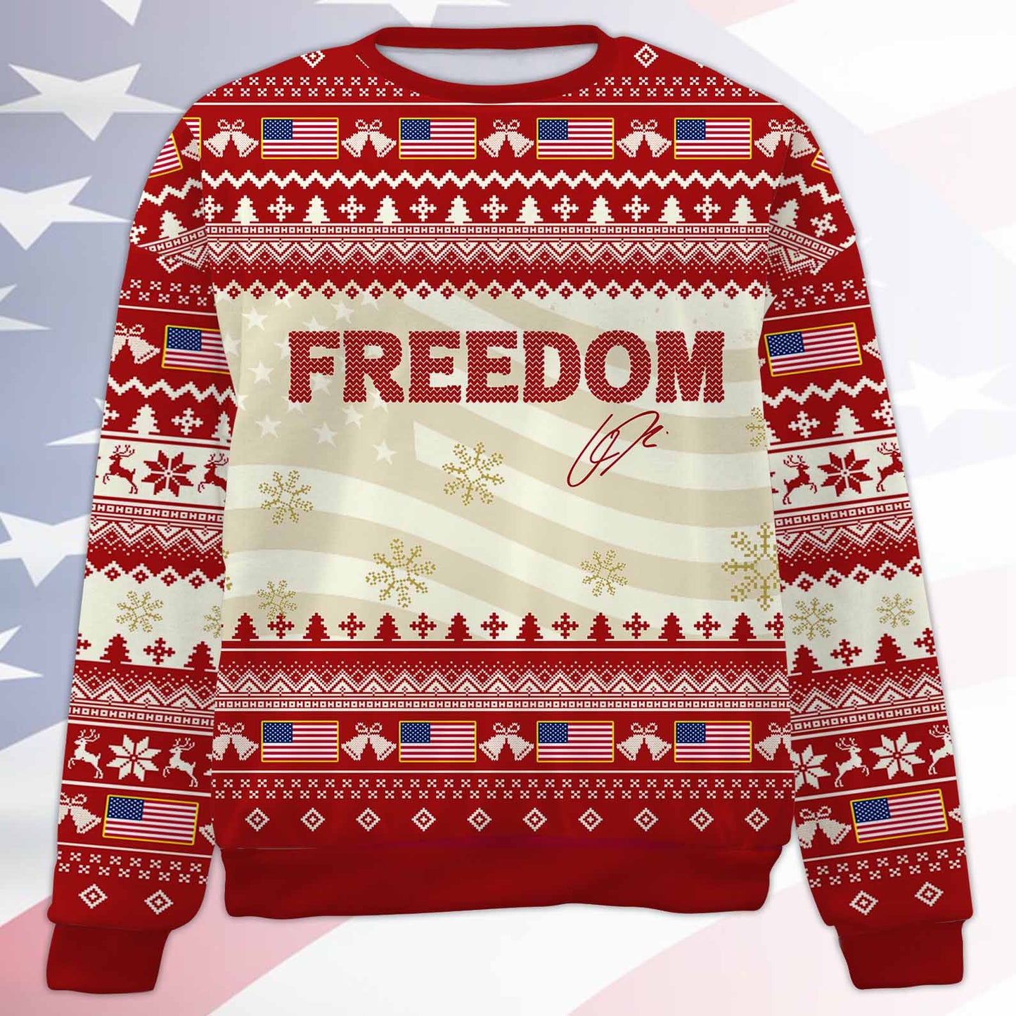 Freedom Charlie Kirk Ugly Sweater, Charlie Kirk Christmas All-Over-Printed Sweatshirt 683175