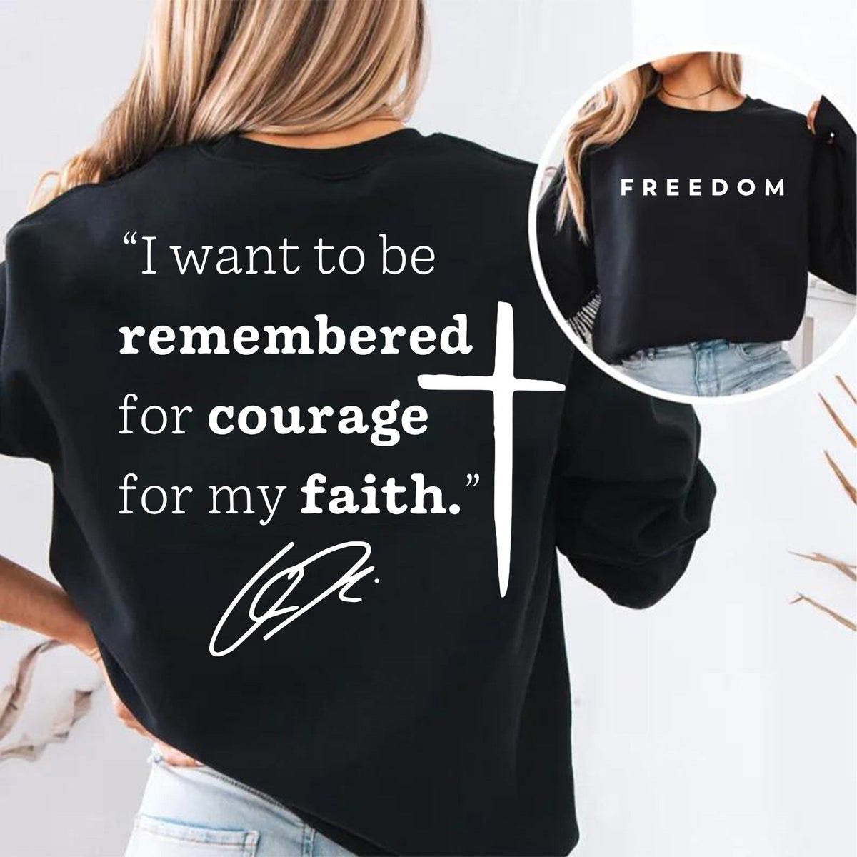 I Want To Be Remembered For Courage For My Faith Charlie Kirk Shirt | Red Freedom Shirt | We Wear Red October 14 Front & Back Shirt 683187