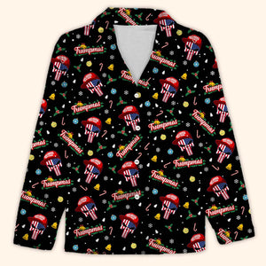 Funny Trump Santa Skull Pajamas, Trump Xmas Holiday Pajamas, President Trump Santa Pajamas 683267 - GOP