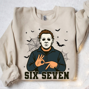 Funny 67 Halloween Shirt | Six Seven Meme Sweatshirt | Spooky Halloween Season Shirt 683312-2