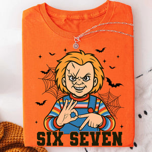 Funny 67 Halloween Shirt | Six Seven Meme Sweatshirt | Spooky Halloween Season Shirt 683312-3