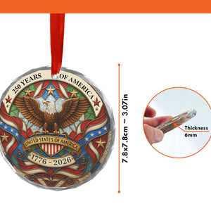 250 Years of America Glass Ornament | 250th Anniversary Ornament | Celebrate 250th Years United States of America Ornament 683328