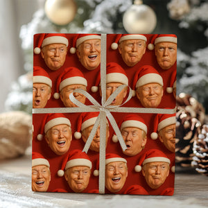 Funny Trump Santa Wrapping Paper, President Donald Trump Wrapping Paper, Wrapping Paper For Christmas 683366 - GOP