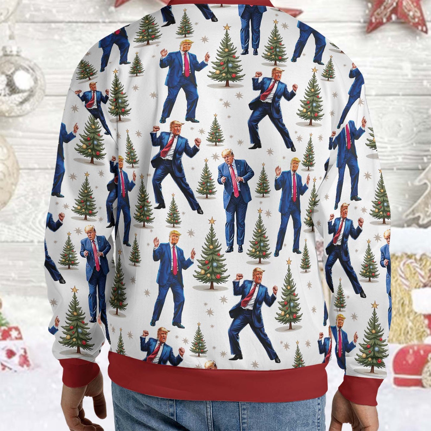 Trump Santa Christmas Sweater | Donald Trump All Over Print Sweatshirt | MAGA Patriotic Gift for Men Women 683380 - GOP