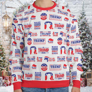 Trump Republican Ugly Sweater, President Donald Trump Christmas All-Over-Printed Sweatshirt 683412 - GOP