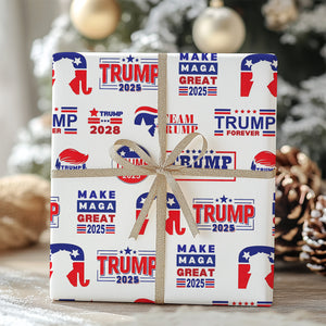 Trump Republican Wrapping Paper, President Donald Trump Wrapping Paper, Wrapping Paper For Christmas 683412 - GOP