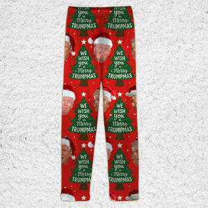 Funny Trump Face Santa Sweatpants, President Donald Trump Sweatpants, Trump Sweatpants Pajamas For Christmas 683413 - GOP