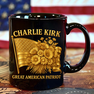Charlie Kirk Great American Patriot Mug | Charlie Kirk Memorial Mug | Great American Patriot Mug | Political Black Mug 683417