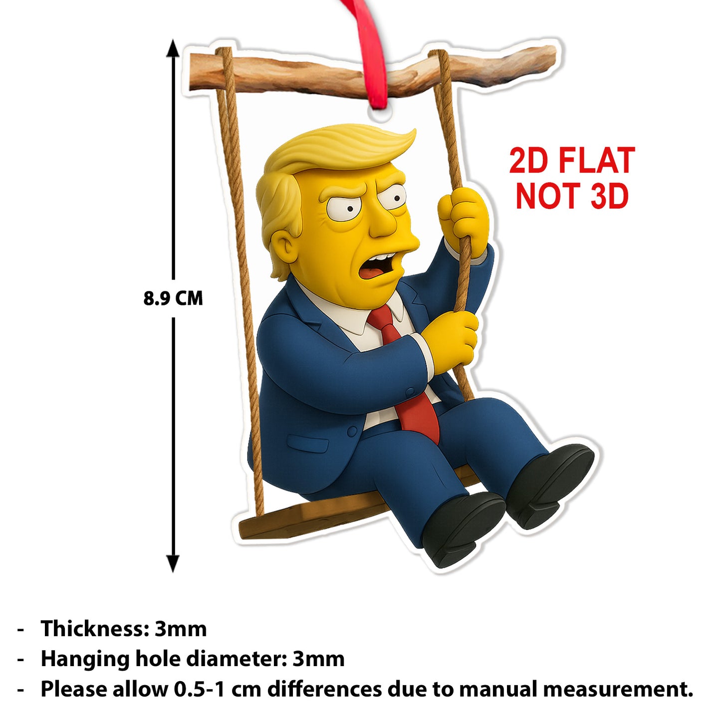 Donald Trump Cartoon Acrylic Ornament | The Simpsons Style Trump Christmas Ornament | Trump Won Ornament 683418 - GOP