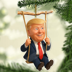 Funny Cartoon Trump Acrylic Ornament | Patriotic Donald Trump 45 47 Christmas Ornament 683421 – GOP