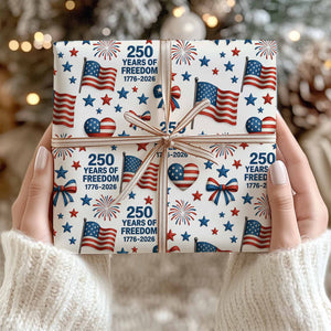 250 Years of Freedom Wrapping Paper, Patriotic 1776–2026 Wrapping Paper, Christmas Wrapping Paper 683443