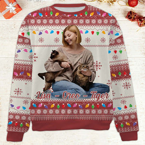Custom Photo Ugly Sweater, Funny Photo Christmas All-Over-Printed Sweatshirt, Gift For Cat Lovers Dog Lovers 683466