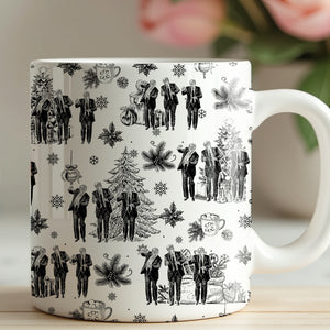 Funny Trump Dancing Toile De Jouy Mug, President Donald Trump Full Wrap White Mug, Republican Gift 683511 - GOP