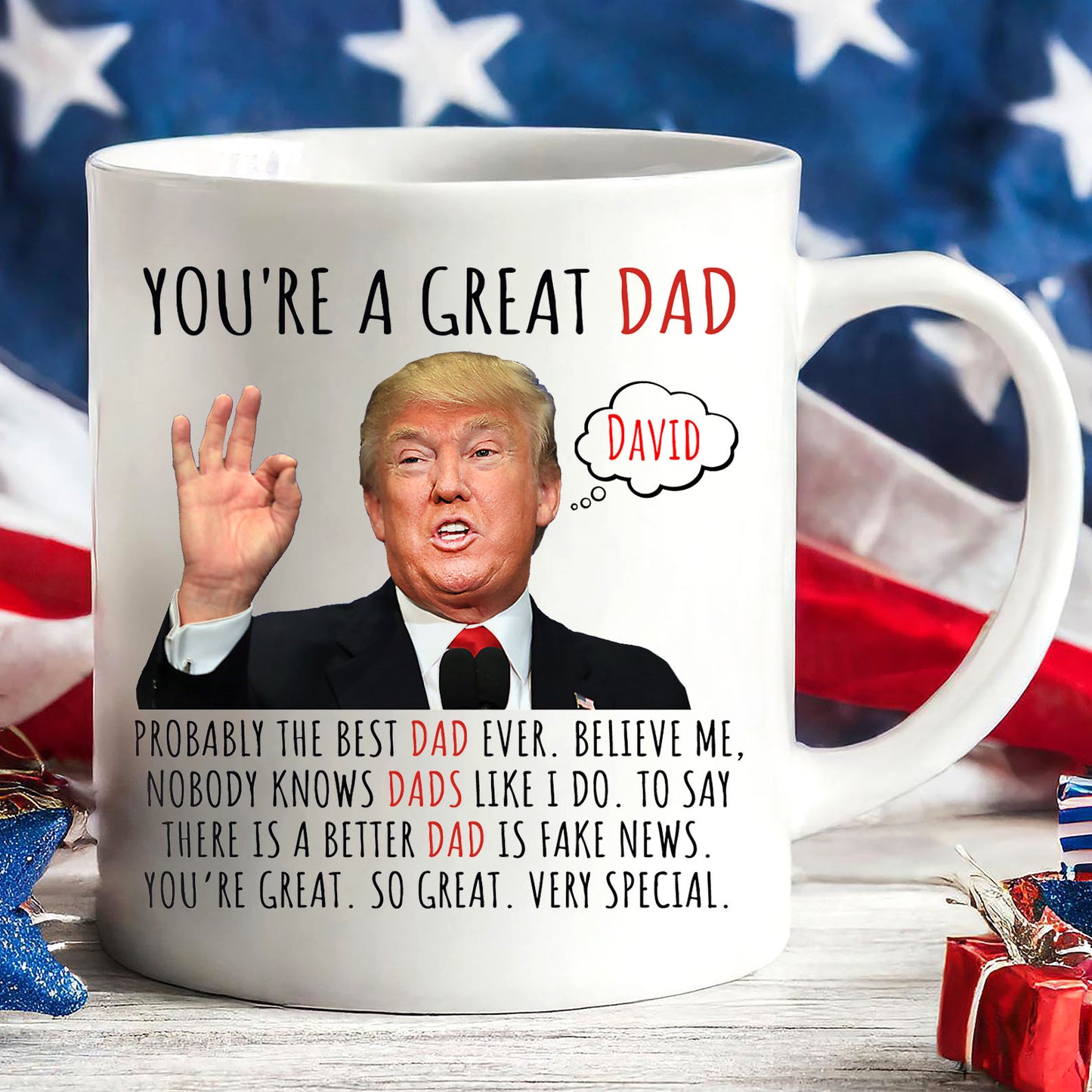 Personalized Name and Title You Are Great Mug, Donald Trump White Mug, Republican Gift for Dad, for Husband 683551 - GOP