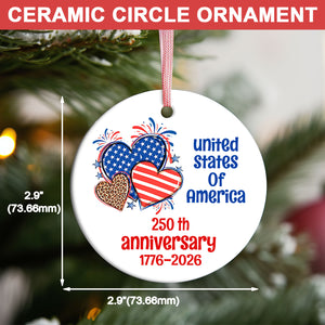 250th Anniversary of the United States Ornament | America 250 Patriotic Ceramic Ornament | Independence Day Gift 683586