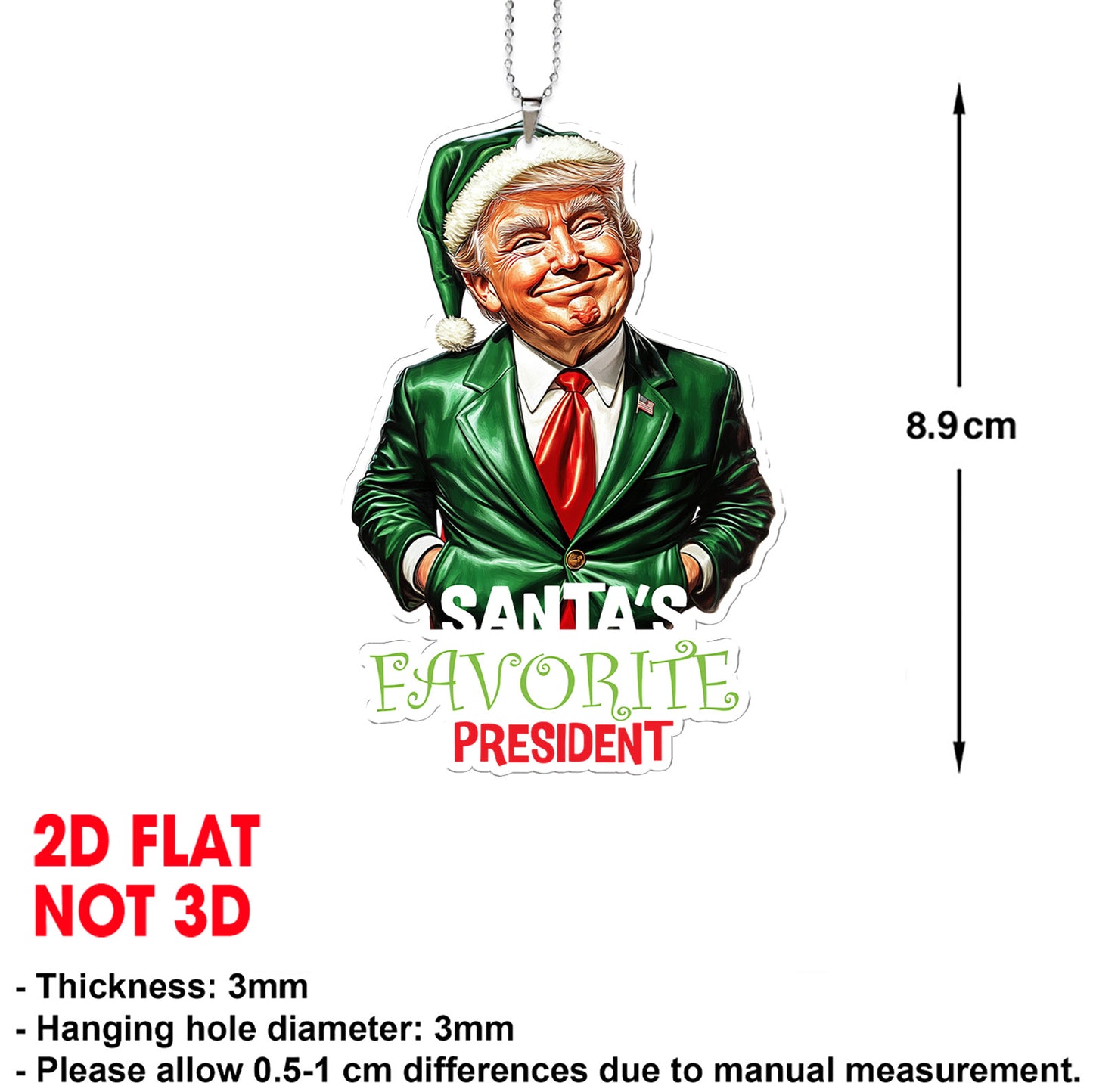 Santa's Favorite President Car Ornament | Funny Trump Ornament | Decor for Car | Gift for Christmas 683591 - GOP