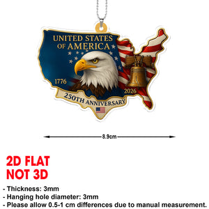 250 Years of America Car Ornament | 250th Anniversary 1776-2026 Ornament | Patriotic 4th of July Ornament 683611
