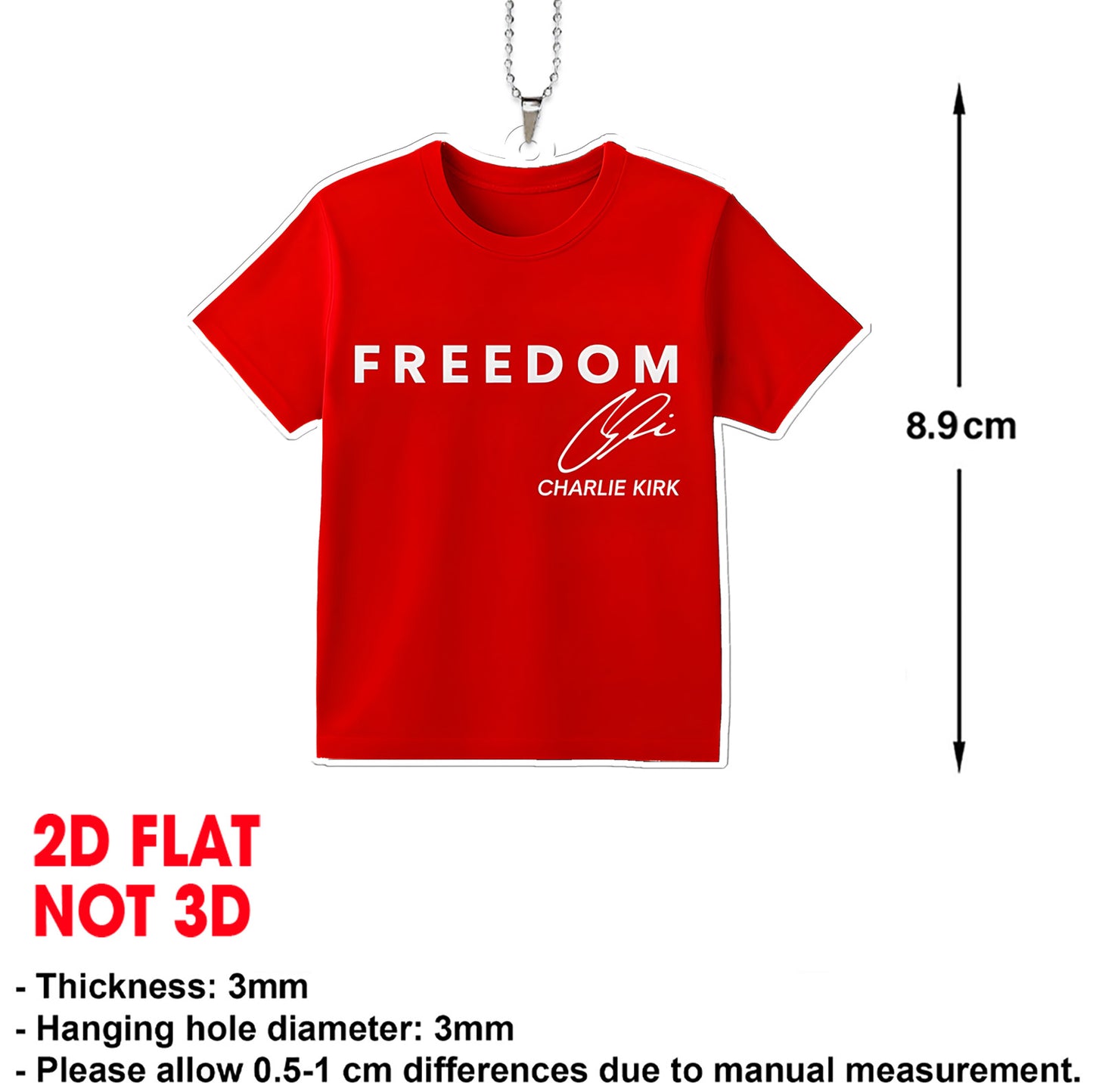 Freedom Charlie Kirk Car Ornament | Charlie Memorial Ornament | MAGA Christmas Ornament 683613