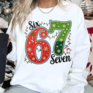 Funny Christmas Six Seven Shirt | Viral 6/7 Meme Sweatshirt | Trending Six Seven Meme Tee 683644