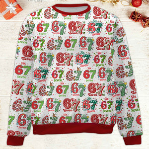 Funny Six Seven Meme Christmas Ugly Sweater | Trending 6 7 All-Over-Printed Sweatshirt 683652