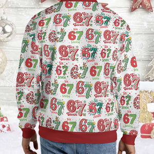 Funny Six Seven Meme Christmas Ugly Sweater | Trending 6 7 All-Over-Printed Sweatshirt 683652