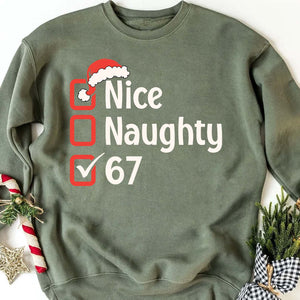 Nice Naughty 67 Sweatshirt | Funny 67 Meme Christmas Shirt | Six Seven Xmas Shirt 683655