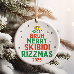 Funny Six Seven Meme Ceramic Ornament | Skibidi Ohio Rizz Sigma 6 7 Christmas Decoration | Teen Slang Holiday Keepsake Gift 683671