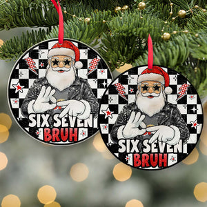 Six Seven Meme Acrylic Christmas Ornament | Viral 6 7 Santa Joke Decoration | Six Seven Humor Gift 683674