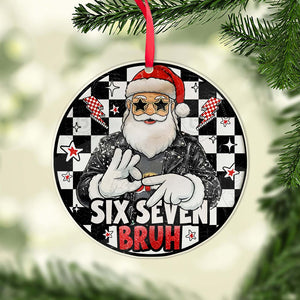 Six Seven Meme Acrylic Christmas Ornament | Viral 6 7 Santa Joke Decoration | Six Seven Humor Gift 683674