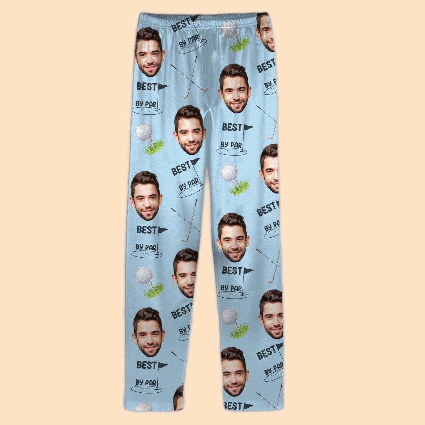 Personalized Funny Face Pajamas | Custom Face Golf Theme Pajamas | Gift for Family Pajamas 683703