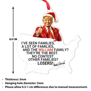 Custom Family Christmas Ornament, Funny Trump Acrylic Ornament, Best Family No Contest, Personalized Christmas Trump Acrylic Ornament 683759- GOP