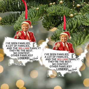 Custom Family Christmas Ornament, Funny Trump Acrylic Ornament, Best Family No Contest, Personalized Christmas Trump Acrylic Ornament 683759- GOP