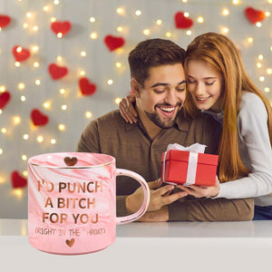 I'd Punch For You Mug, Valentines Day Gift Pink Mug, Funny Birthday Valentines Gift For Couple, For Family 683804
