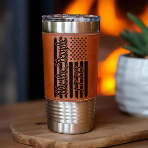 250 Years We the People Leather Tumbler, USA Flag America 1776–2026 Leather Tumbler 683811