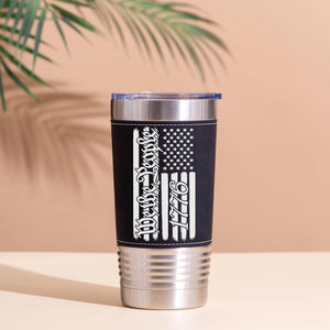 250 Years We the People Leather Tumbler, USA Flag America 1776–2026 Leather Tumbler 683811