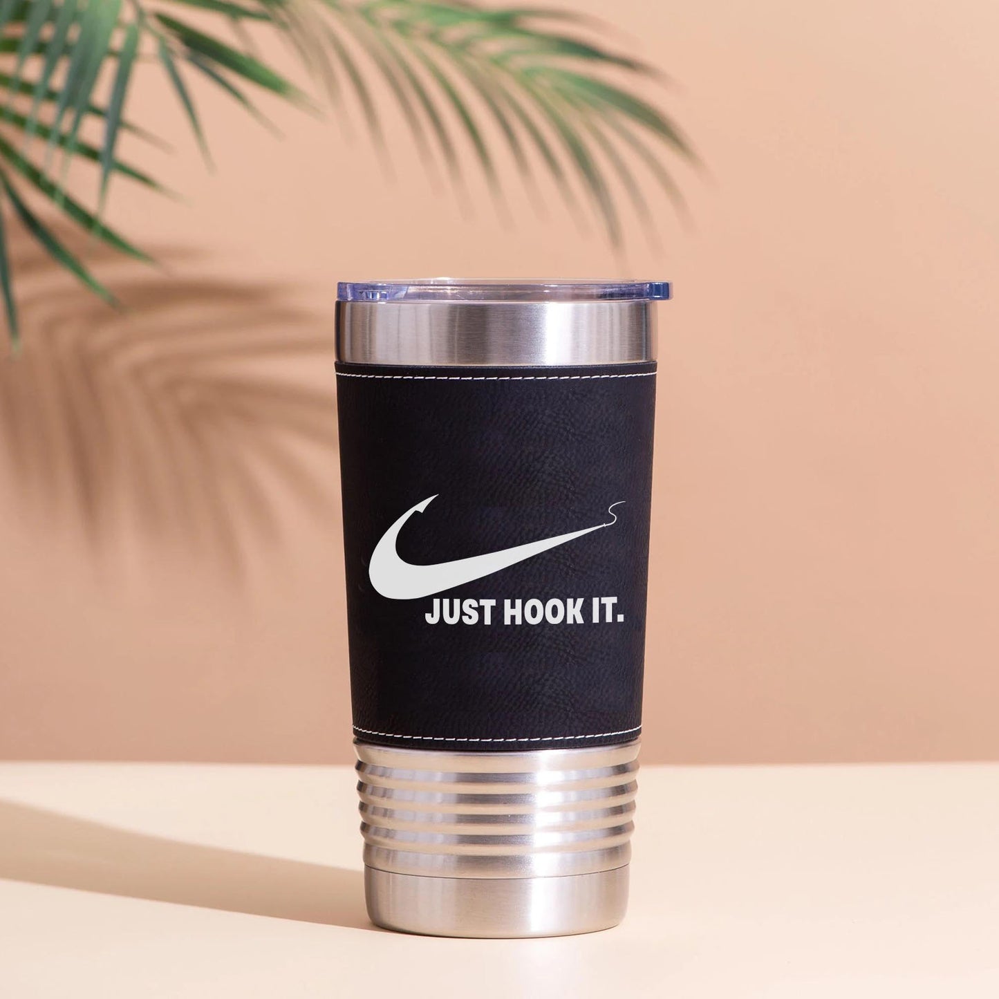 Just Hook It Fishing Leather Tumbler, Funny Fisherman Gift Leather Tumbler, Father’s Day Gift, Gift for Him, Dad, Husband 683834