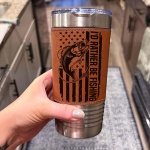 Fishing Leather Tumbler, Fisherman Leather Tumbler, Father’s Day Gift, Fishing Gift for Him, Dad, Husband 683855