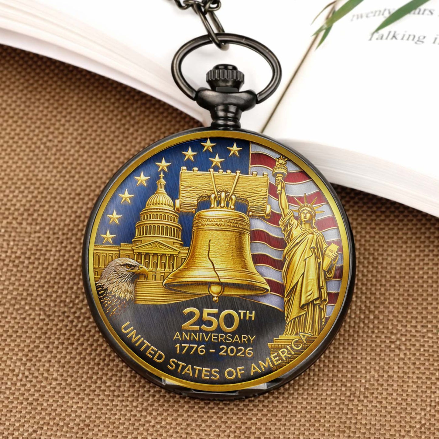 250 Years Anniversary 1776–2026 Pocket Watch, Patriotic 4th of July Pocket Watch 684027