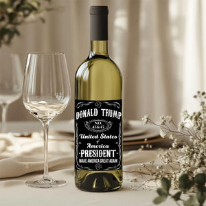 President Donald Trump 45 47 Wine Label | Trump Wine Bottle Label | MAGA Wine Label 684029 – GOP