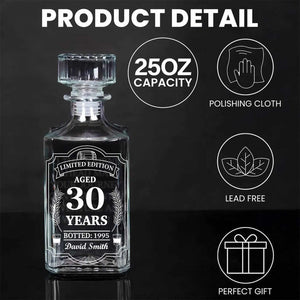 Personalized Limited Edition Whiskey Bottle, Custom Gift Whiskey Decanter Set, Wine Glass for Whiskey Lovers 684037