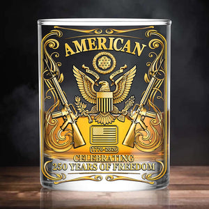 USA 250 Years Anniversary Whiskey Glass | 250th Anniversary Military Whiskey Glass | Patriotic Whiskey Glass 684044